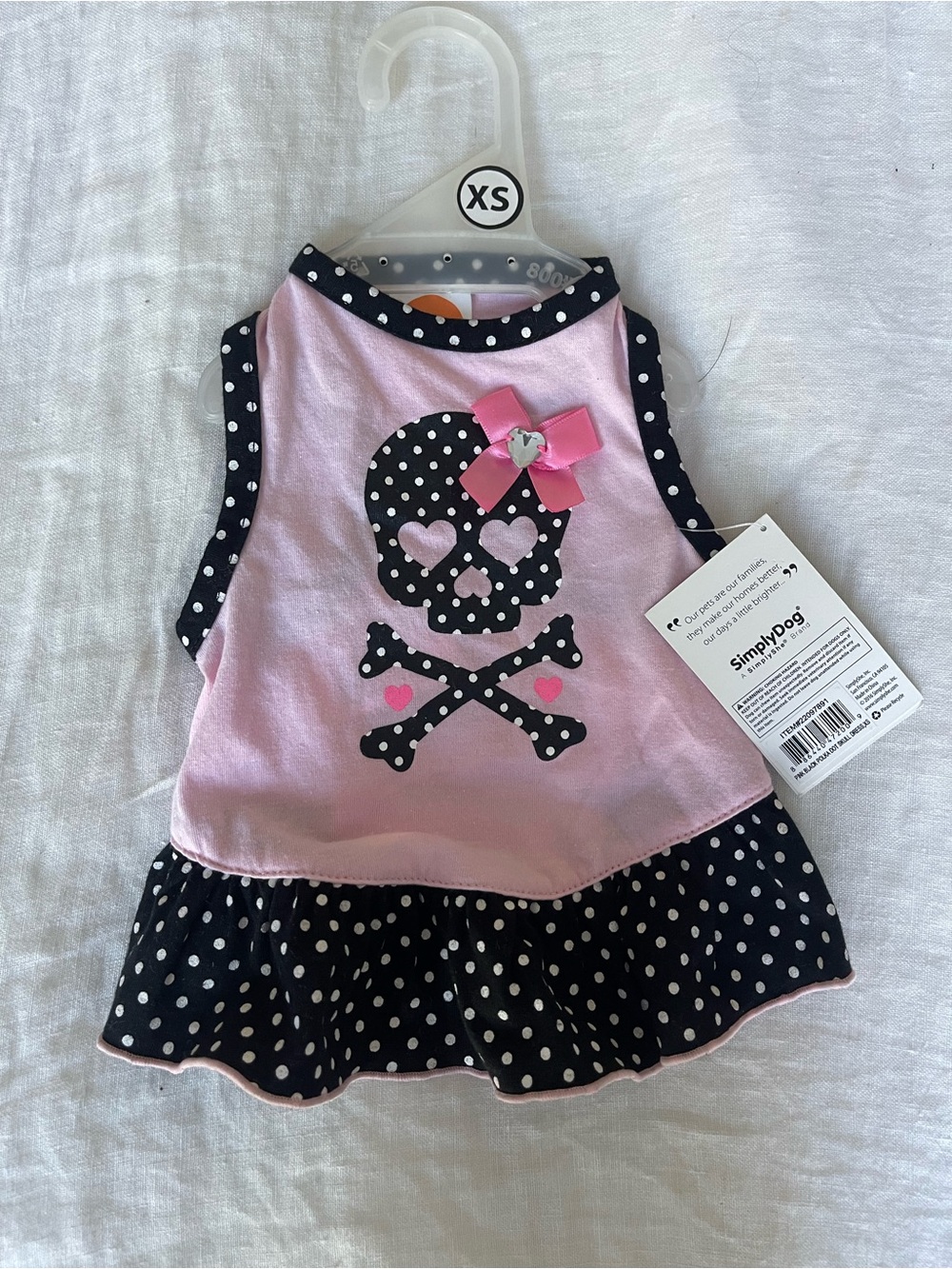 Pink Polka Dot Skull Ruffle Dog Dress
